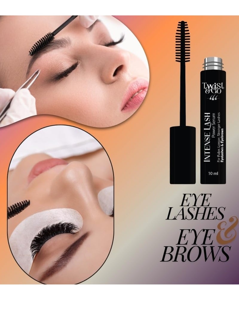 Twist&Go Intense Power Serum Lash 10ml - With Peptide - almond oil & coconut oil - avocado oil &olive oil -coconut oil -For Fuller Longer - Stronger Lashes - Eye brows & Eyelashes  - Image 4