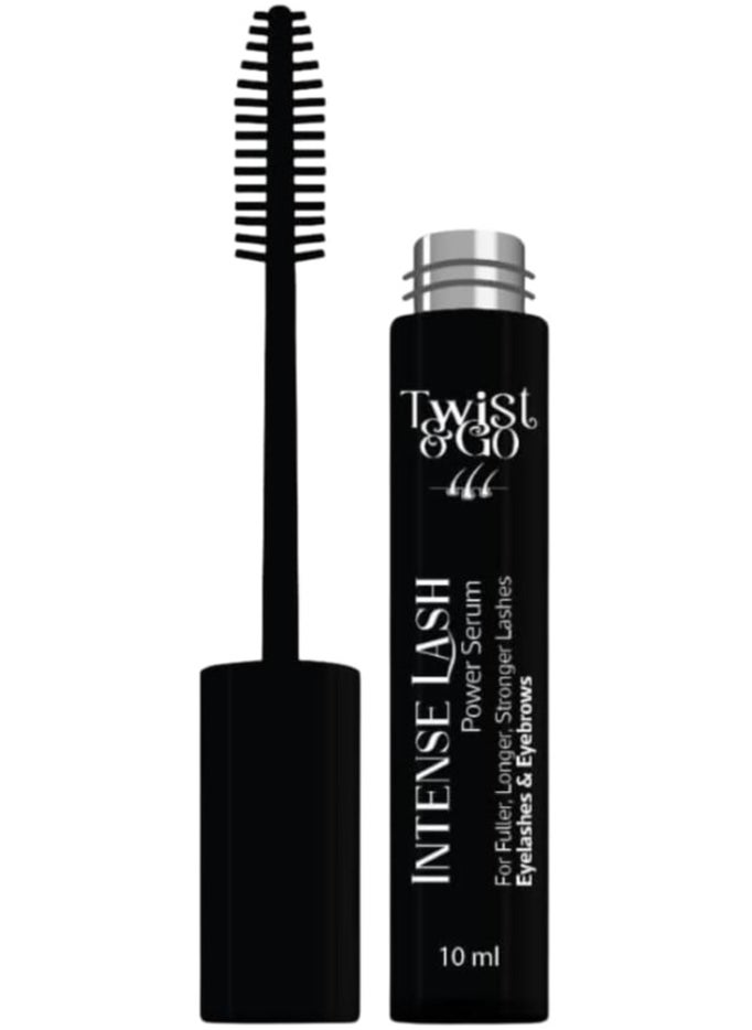 Twist&Go Intense Power Serum Lash 10ml - With Peptide - almond oil & coconut oil - avocado oil &olive oil -coconut oil -For Fuller Longer - Stronger Lashes - Eye brows & Eyelashes  - Image 1