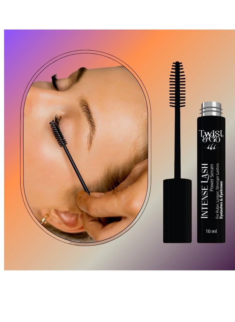 Twist&Go Intense Power Serum Lash 10ml - With Peptide - almond oil & coconut oil - avocado oil &olive oil -coconut oil -For Fuller Longer - Stronger Lashes - Eye brows & Eyelashes  - Image 3