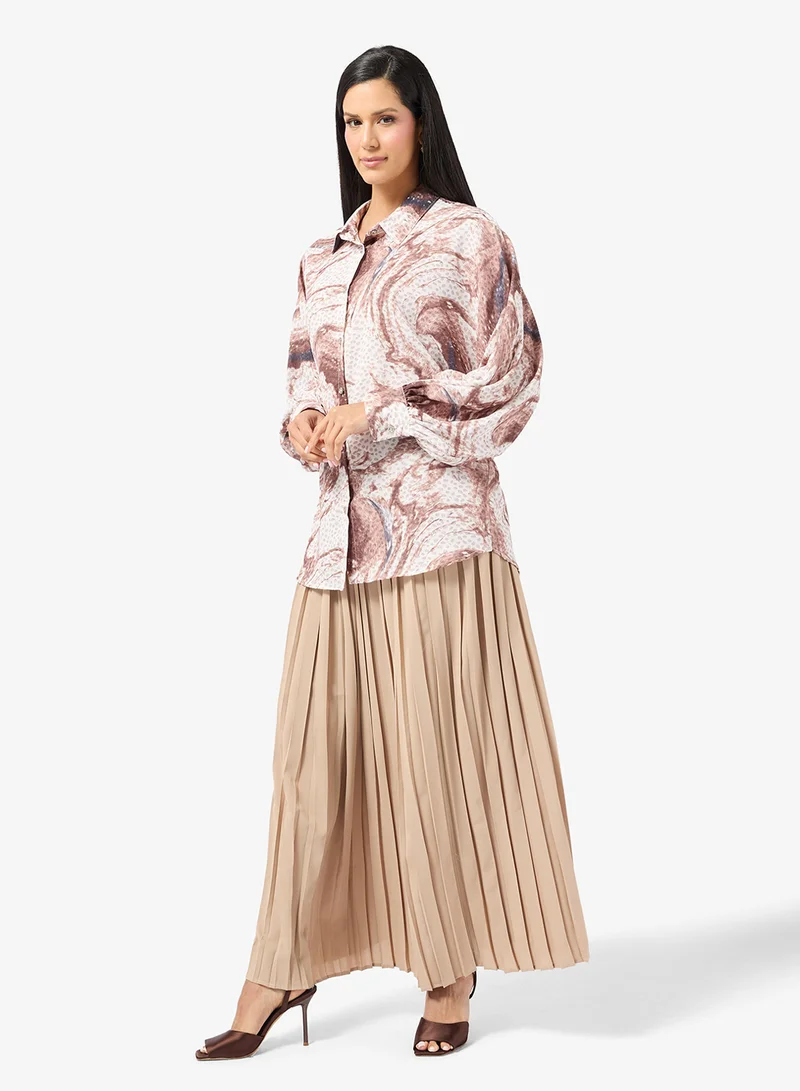 Khizana  Printed Top & Pleated Skirt Set for Women | Best Price UAE