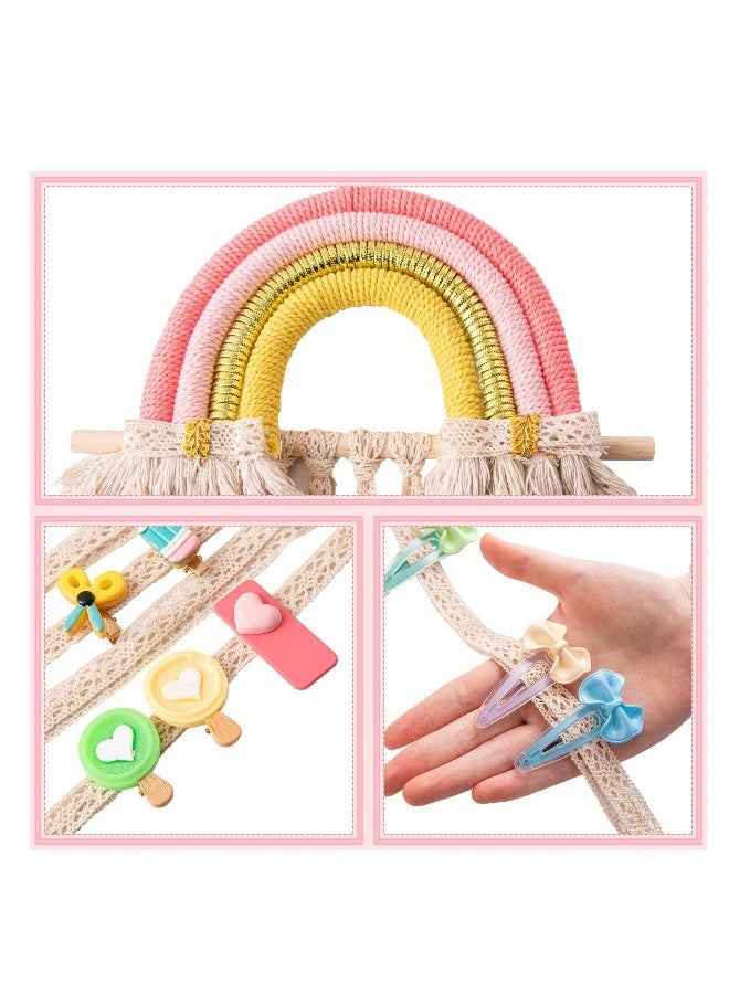 Hair Bows Holder Girls Clips Organizer Hairpins Rainbow Hanger for Storage or Decoration - Image 5