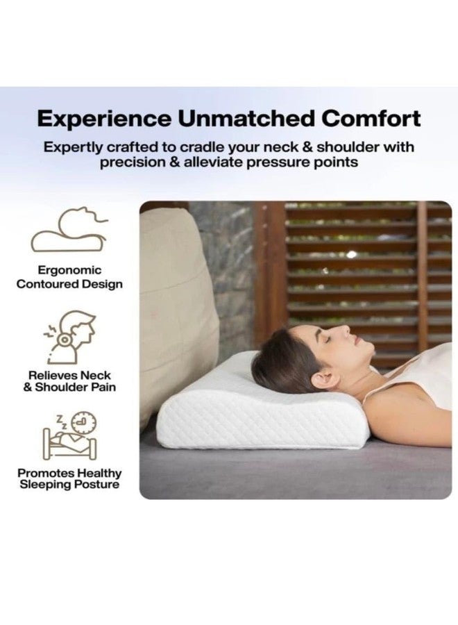 Memory Foam Contour Cervical Pillow for Neck Support - Ergonomic Orthopedic Design, Dual-Height + Cooling Washable Cover - Image 4