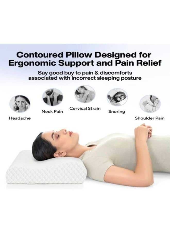 Memory Foam Contour Cervical Pillow for Neck Support - Ergonomic Orthopedic Design, Dual-Height + Cooling Washable Cover - Image 5