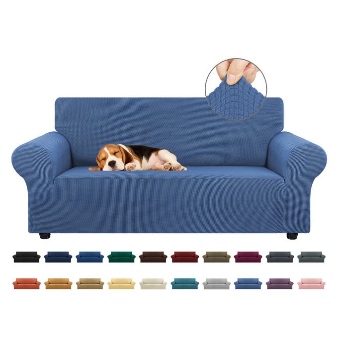 STRETCH LOVESEAT SOFA COVER SLIPCOVERCOUCH COVERS FOR 2 CUSHION COUCH SOFA 5579 FURNITURE PROTECTOR SOFA WITH ELASTIC BOTTOM FOR KIDSDOG JACQUARD SMALL CHECKED MEDIUMRIVERSIDE