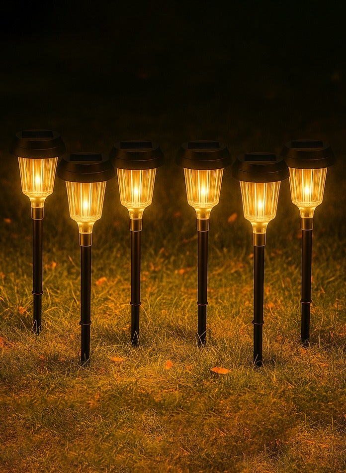 MODI 6PCS Solar Garden Lights Outdoor – IP64 Waterproof, Warm White LED, Auto On/Off, For Pathway, Lawn, Yard, Landscape - Image 1