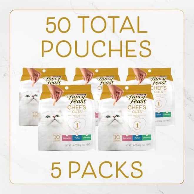 فانسي فيست حزمة متنوعة من مكافآت القطط الطبيعية Purina Fancy Feast، طبيعية 100٪ – (5) عبوات بوزن 10 أونصات لكل عبوة - Image 3