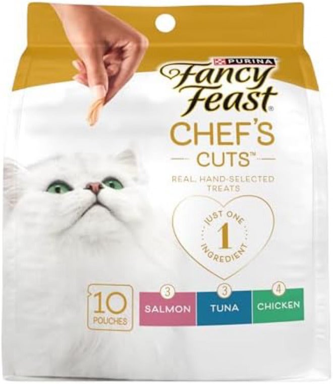 فانسي فيست حزمة متنوعة من مكافآت القطط الطبيعية Purina Fancy Feast، طبيعية 100٪ – (5) عبوات بوزن 10 أونصات لكل عبوة - Image 1