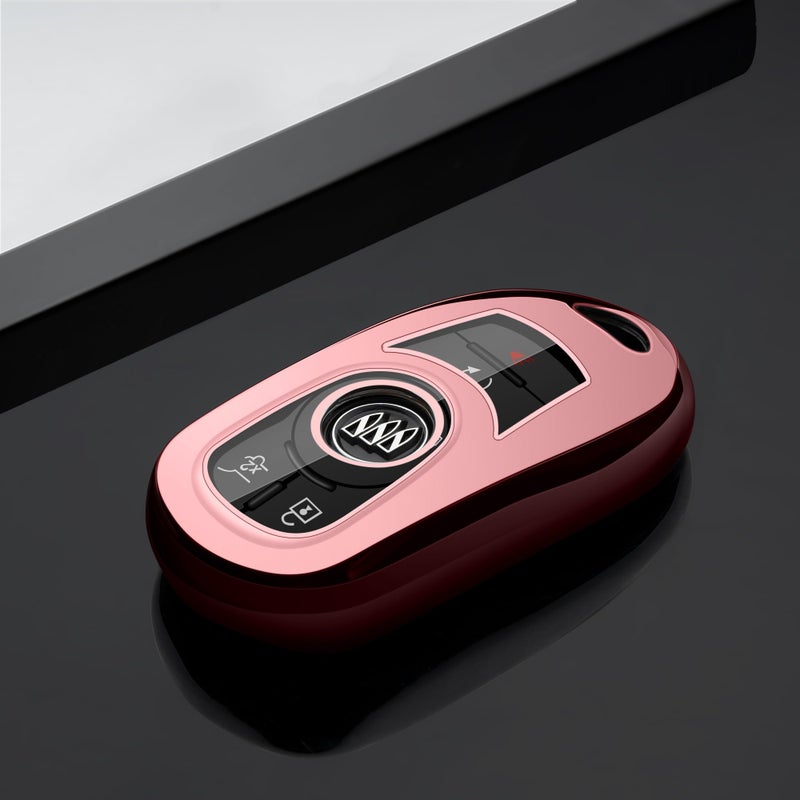 Tengare Buick Key Fob Cover Car Key Protector Case Key Chain Holder Accessories Pink - Image 3