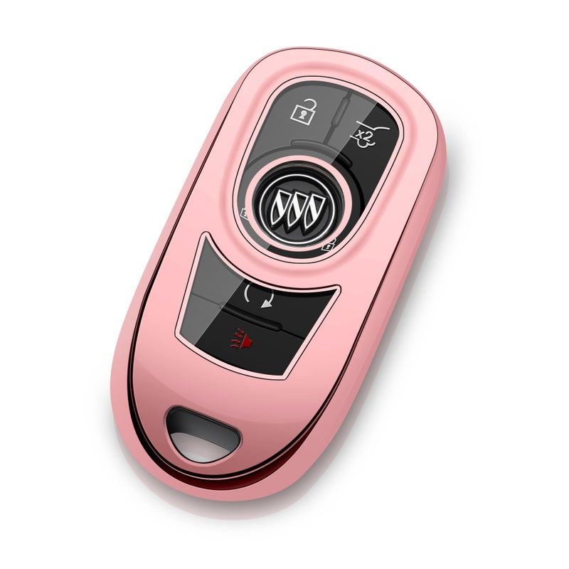 Tengare Buick Key Fob Cover Car Key Protector Case Key Chain Holder Accessories Pink - Image 1