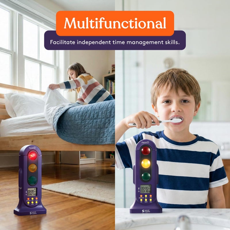 Special Supplies Stoplight Audio Visual Timer for Kids with Lights and Stopwatch Timer - Home and Classroom Timer for Time Management and Routines - Ages 3+ - Image 4