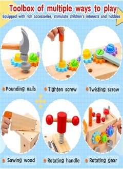 Generic Wooden Toddler Tool Set with Tool Box, Montessori STEM Educational Pretend Play Construction Toy for 2 3 4 5 6 Year Old Boys Girls, Best Birthday Gift for Kids  - Image 4