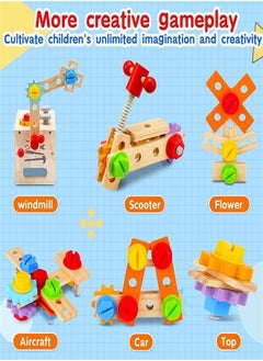 Generic Wooden Toddler Tool Set with Tool Box, Montessori STEM Educational Pretend Play Construction Toy for 2 3 4 5 6 Year Old Boys Girls, Best Birthday Gift for Kids  - Image 5