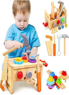 Generic Wooden Toddler Tool Set with Tool Box, Montessori STEM Educational Pretend Play Construction Toy for 2 3 4 5 6 Year Old Boys Girls, Best Birthday Gift for Kids  - Image 1