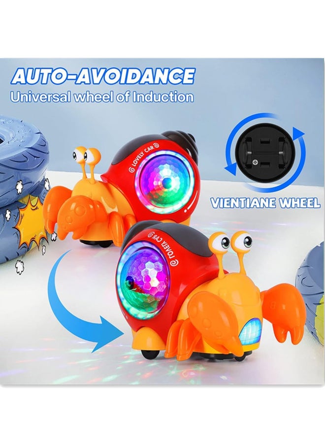 Generic Electric Music Crab Baby Toy, Crawling Crab Baby Toy With Music and Led Light Up, Early Learning Educational Toys with Automatically Avoid Obstacles for Kids  - Image 4