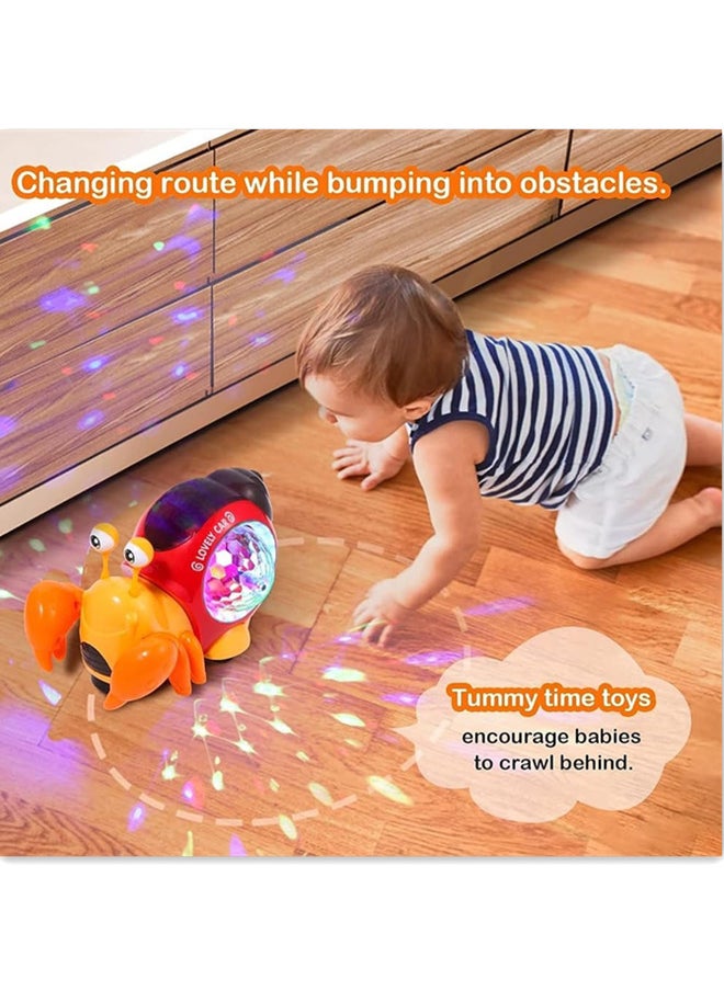 Generic - Electric Music Crab Baby Toy, Crawling Crab Baby Toy With Music and Led Light Up, Early Learning Educational Toys with Automatically Avoid Obstacles for Kids - Image 1