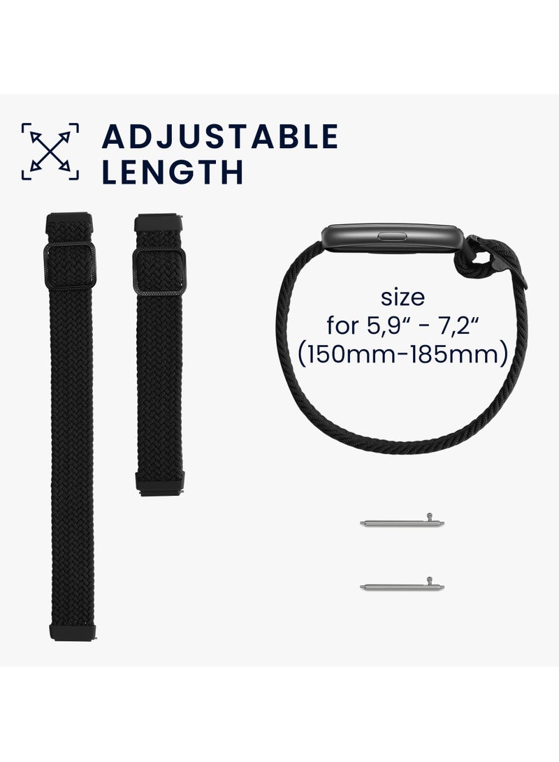 Strap for Huawei Band 7 Hand-woven Adjustable Strap, Compatible for Huawei Band 7 Replacement Nylon Wristband Strap,Black - Image 3
