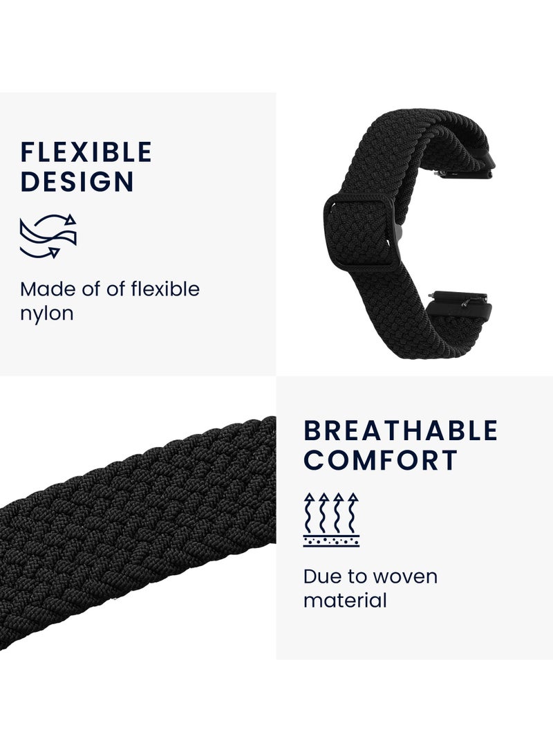 Strap for Huawei Band 7 Hand-woven Adjustable Strap, Compatible for Huawei Band 7 Replacement Nylon Wristband Strap,Black - Image 4