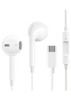 USB-C Wired Headphones Type C Earphones for iPhone 15 PRO Max, iPod with Microphone & Noise Cancelling in-Ear Headset