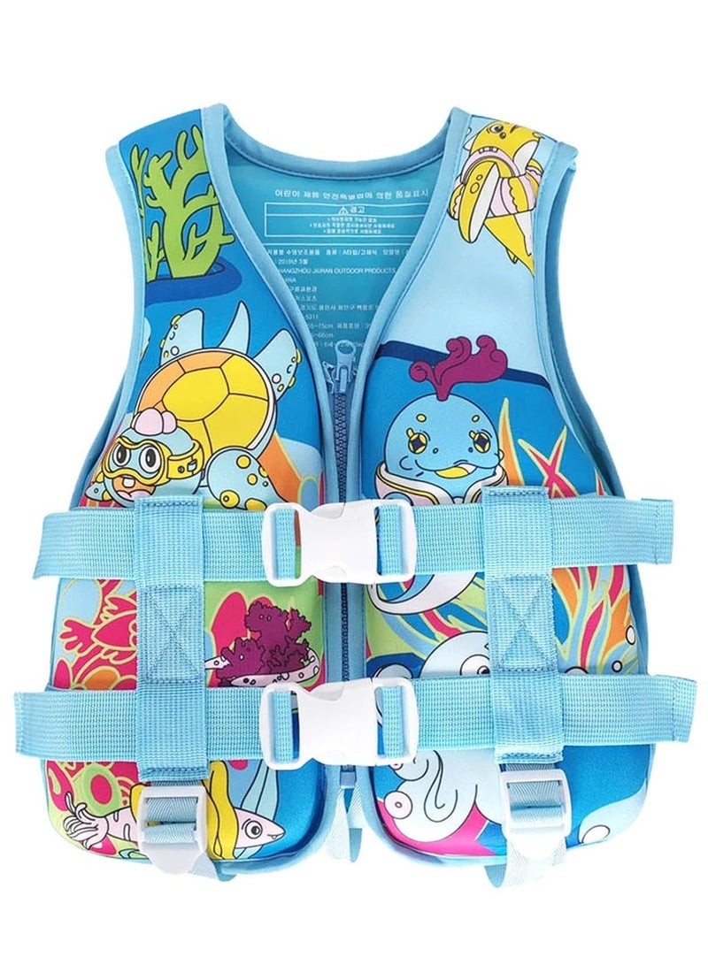 ريبنيو سترة سباحة للأطفال، سترة سباحة للأطفال الصغار للأولاد والبنات، سترة سباحة للأطفال من عمر 2 إلى 4 سنوات للسباحة على الشاطئ/حمام السباحة - أزرق. - Image 1