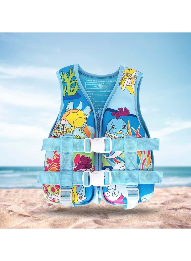 ريبنيو سترة سباحة للأطفال، سترة سباحة للأطفال الصغار للأولاد والبنات، سترة سباحة للأطفال من عمر 2 إلى 4 سنوات للسباحة على الشاطئ/حمام السباحة - أزرق. - Image 5