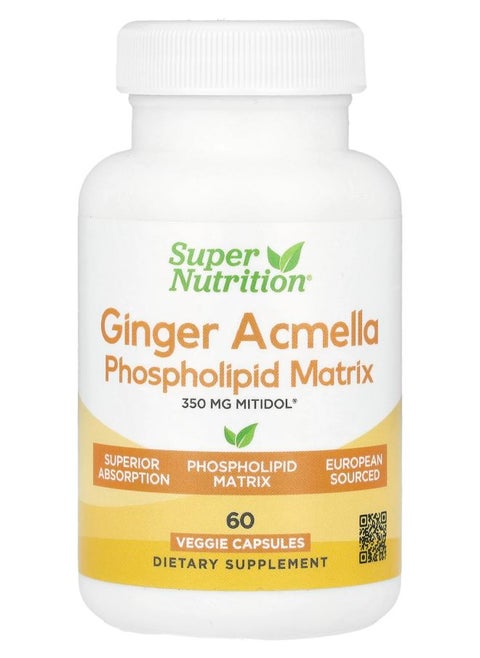Ginger Acmella Phospholipid Matrix with Ginger Extract and Acmella Extract 60 Veggie Capsules