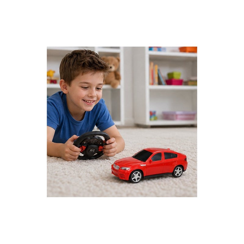 Model car Remote Control Model Car Toy for Boys, Red RC Vehicle with Steering Wheel Controller - Image 3