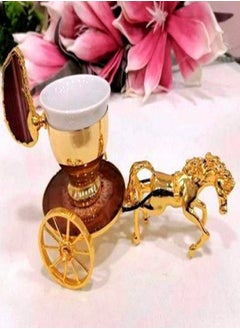 A marble ceramic cup and saucer set drawn by a silver-white cart and horse