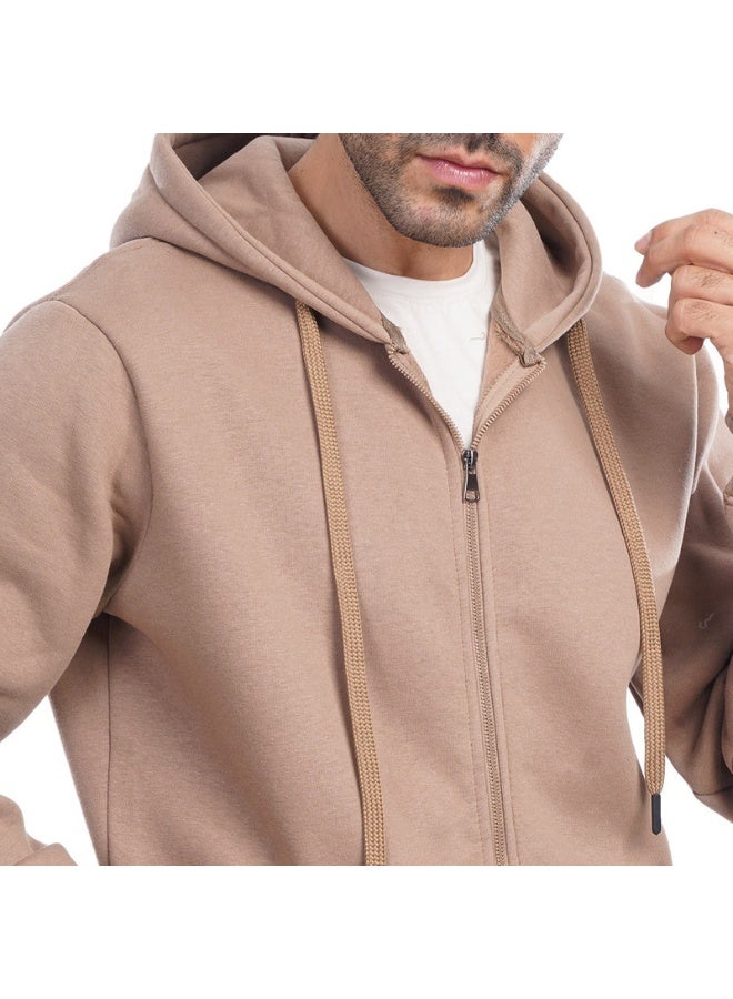 Coup Mens - Plain Sweatshirt With Zipper Closure - Image 2