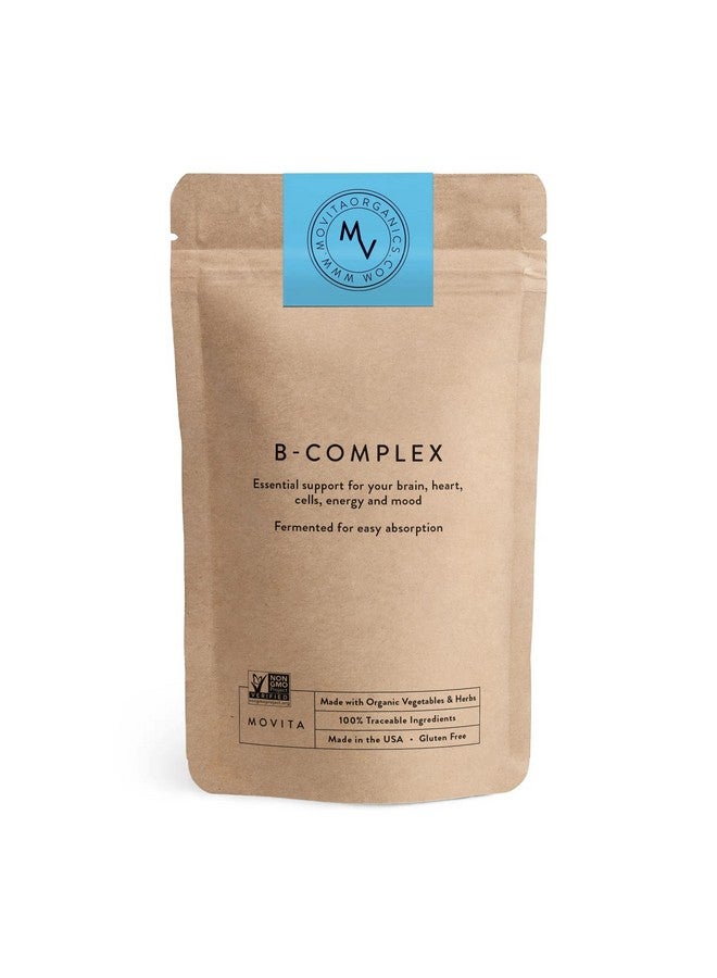 Movita Movita Fermented Vitamin B-Complex - Organic Whole Foods for Mood, Stress Relief, and Metabolism Support - Vegan, Gluten-Free, Non-GMO, 30-Day Supply (Eco-Friendly Refill Pouch) - Image 1