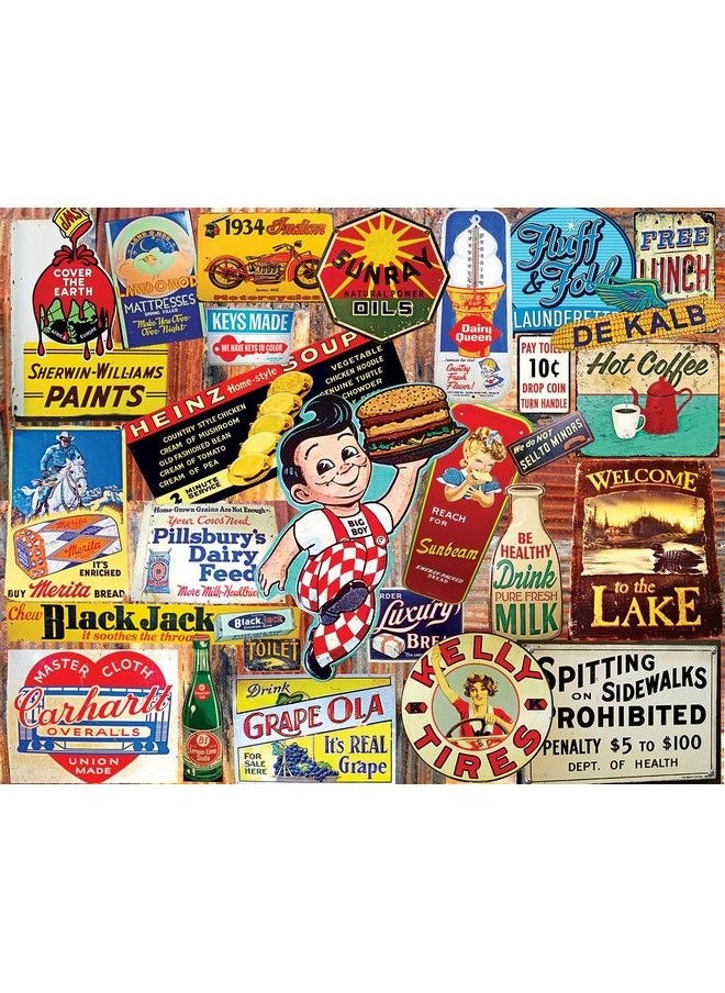 WHITE MOUNTAIN - Puzzles Vintage Signs 1000 Piece Jigsaw Puzzle - Image 1