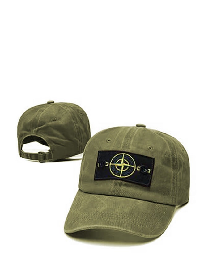 Stone Island Vintage Green Cap: Compass Patch  Buckle Detail