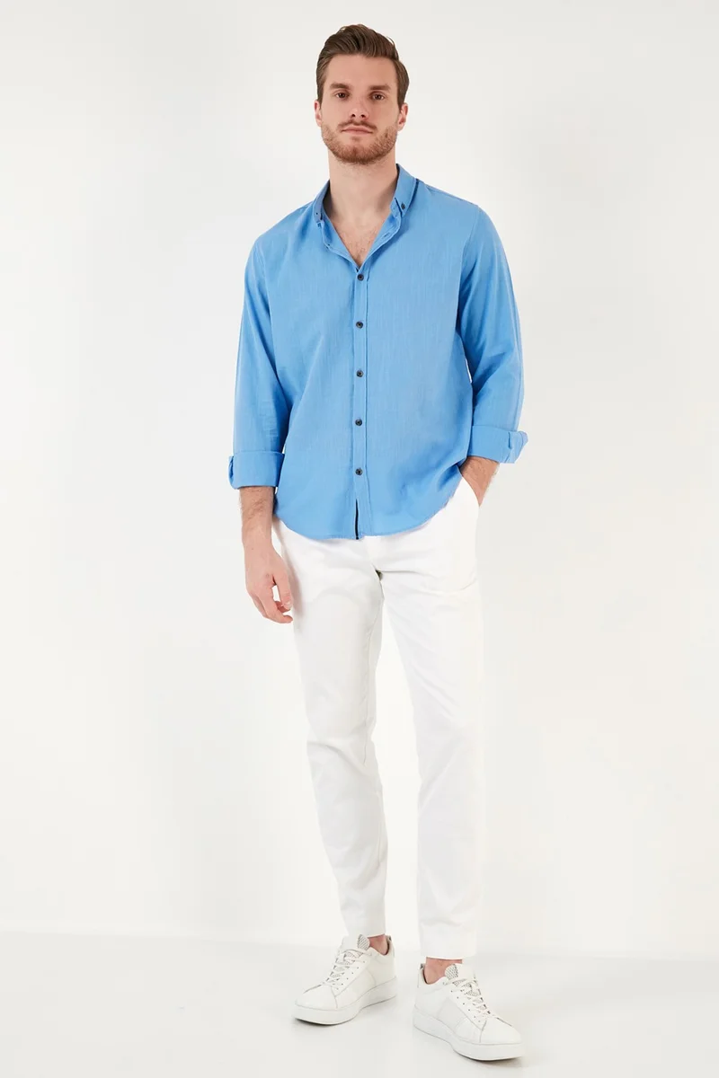 Buratti Regular Fit Button Collar 100% Cotton Shirt Men's Shirt CF20S111871