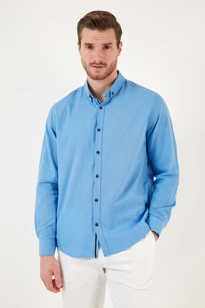 Buratti Regular Fit Button Collar 100% Cotton Shirt Men's Shirt CF20S111871