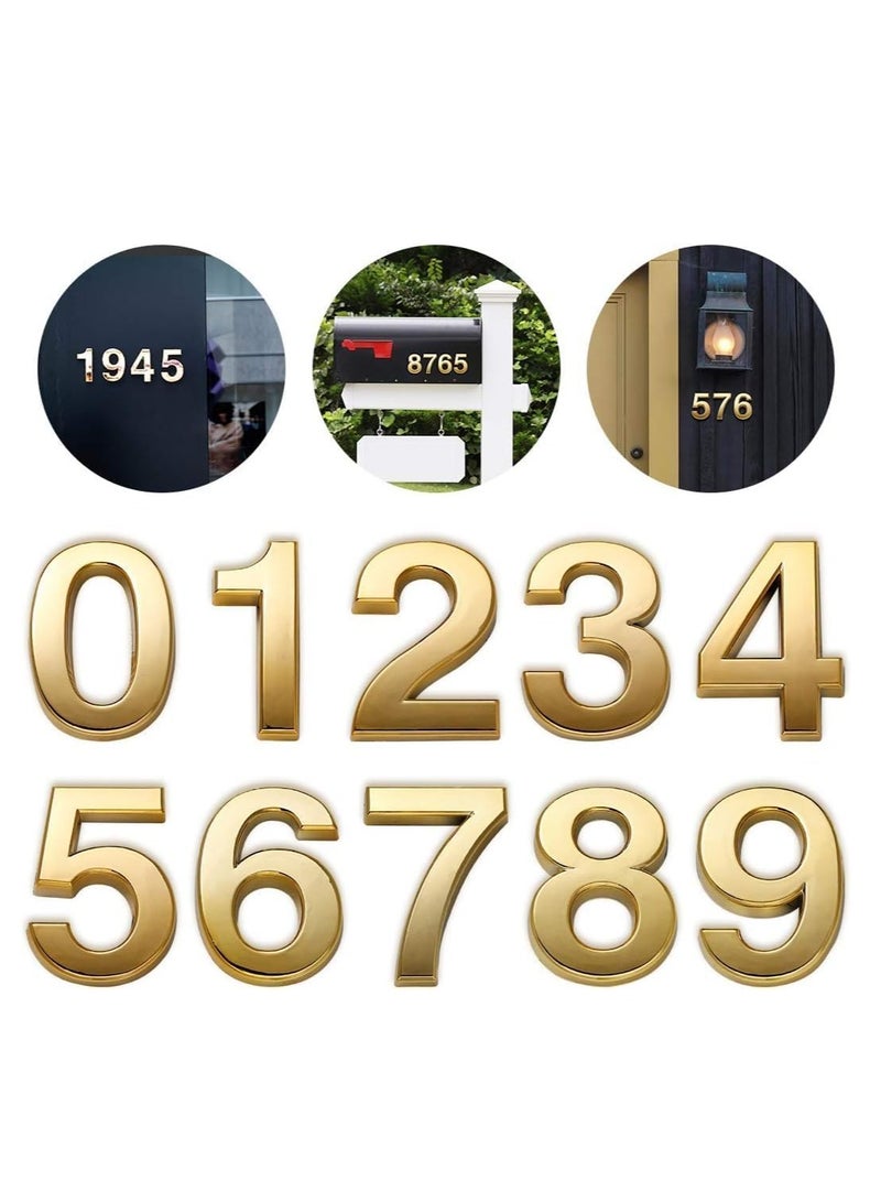 أرقام صندوق البريد للخارج ، 2 بوصة عنوان الباب رقم الملصقات لغرفة الشقة ، الذهب لامع ، 1 مجموعة من 10 قطع. - Image 1