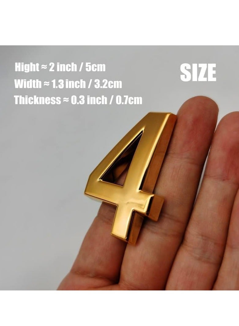 أرقام صندوق البريد للخارج ، 2 بوصة عنوان الباب رقم الملصقات لغرفة الشقة ، الذهب لامع ، 1 مجموعة من 10 قطع. - Image 2