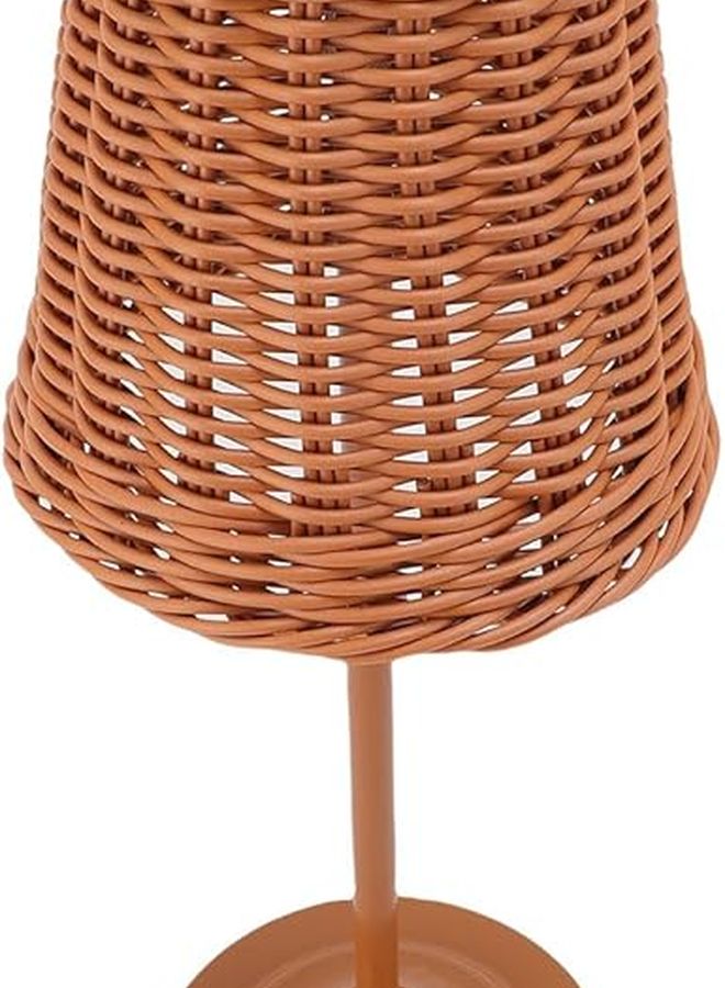 Rechargeable Cordless Dimmable LED Rattan Table Lamp For Bedside Home Office Indoor Outdoor Patio - Image 5