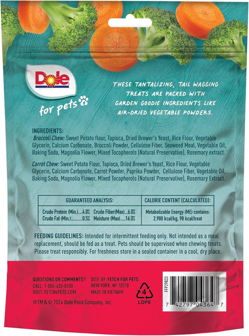 Dole for Pets Freshly Fetched Dog Chews, Assorted Broccoli & Carrot Flavor Dog Treats, 7oz | Flavored with Real Veggies, No Wheat, Corn, Soy, Artificial Flavors, Colors, or Preservatives - Image 5