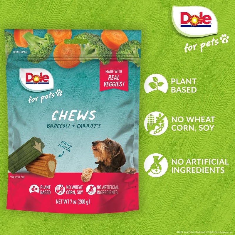 Dole for Pets Freshly Fetched Dog Chews, Assorted Broccoli & Carrot Flavor Dog Treats, 7oz | Flavored with Real Veggies, No Wheat, Corn, Soy, Artificial Flavors, Colors, or Preservatives - Image 4