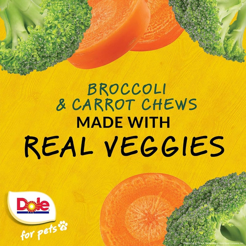 Dole for Pets Freshly Fetched Dog Chews, Assorted Broccoli & Carrot Flavor Dog Treats, 7oz | Flavored with Real Veggies, No Wheat, Corn, Soy, Artificial Flavors, Colors, or Preservatives - Image 2
