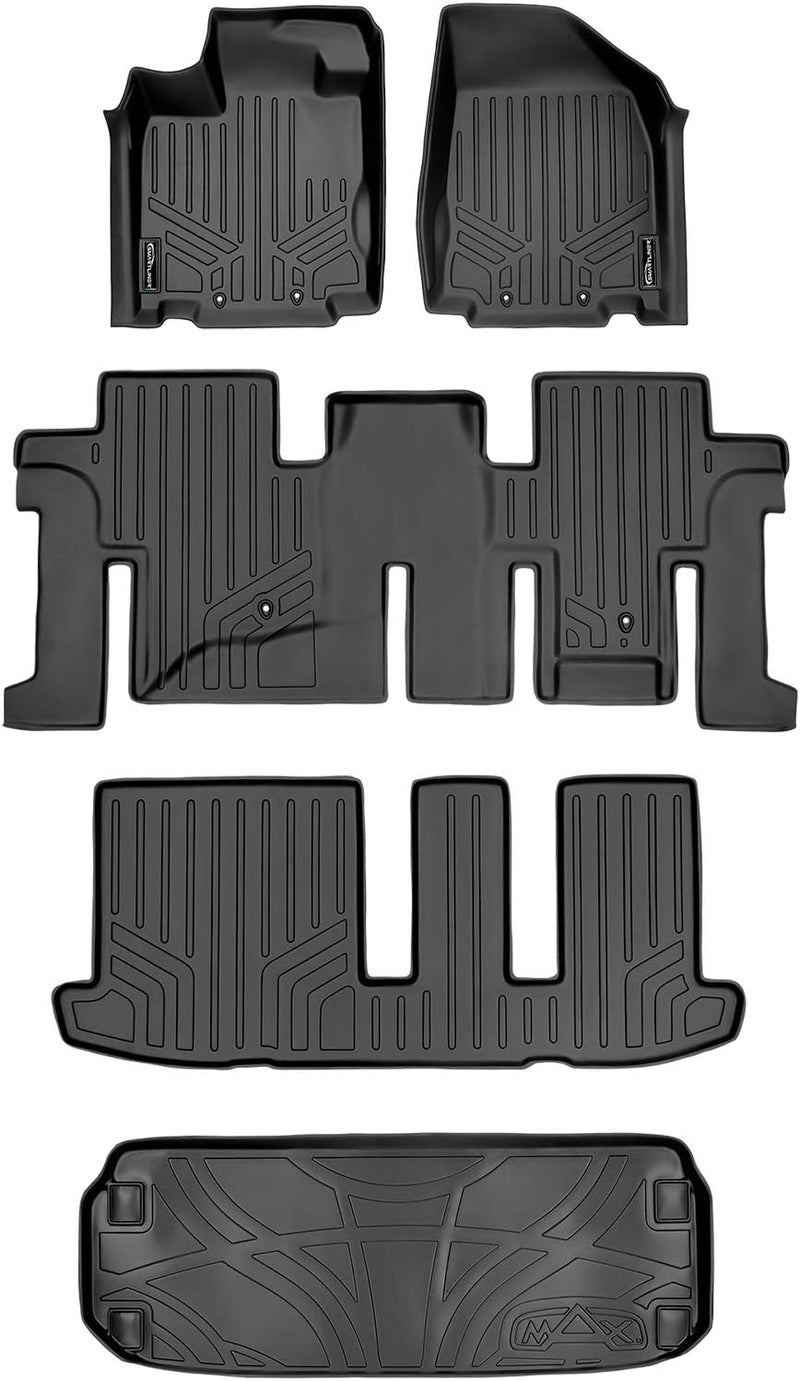 SMARTLINER 3 Rows Floor Mats and Cargo Liner Set for 2013-2020 Pathfinder / 2013 JX35 / 2014-2020 QX60 - Black - Image 1