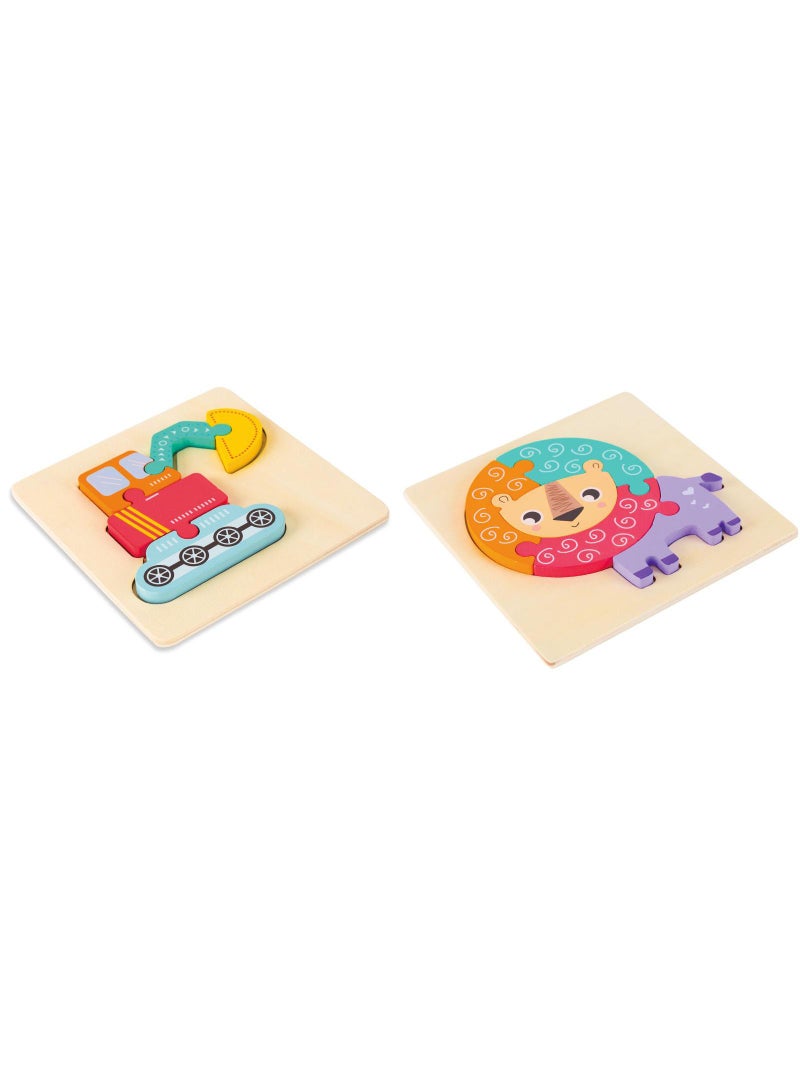 Bluejw 2 Piece Set Children's Wooden 3D Puzzle Toy-37 - Image 1