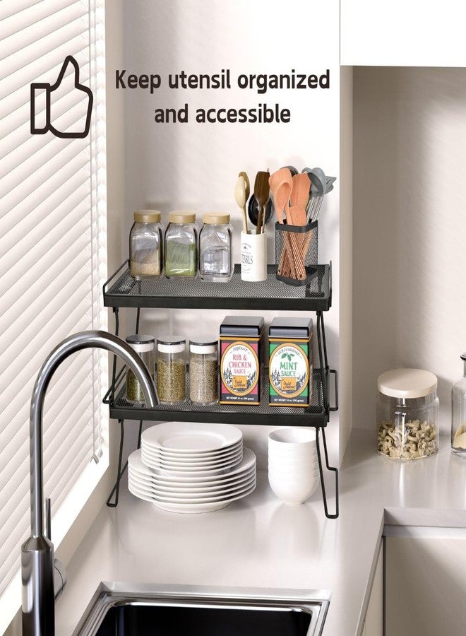 IBERG Rotating Coffee Pod Basket, 360° Spinning Mesh Metal Organizer for Coffee Station & Kitchen Counter (Black Square) - Image 5