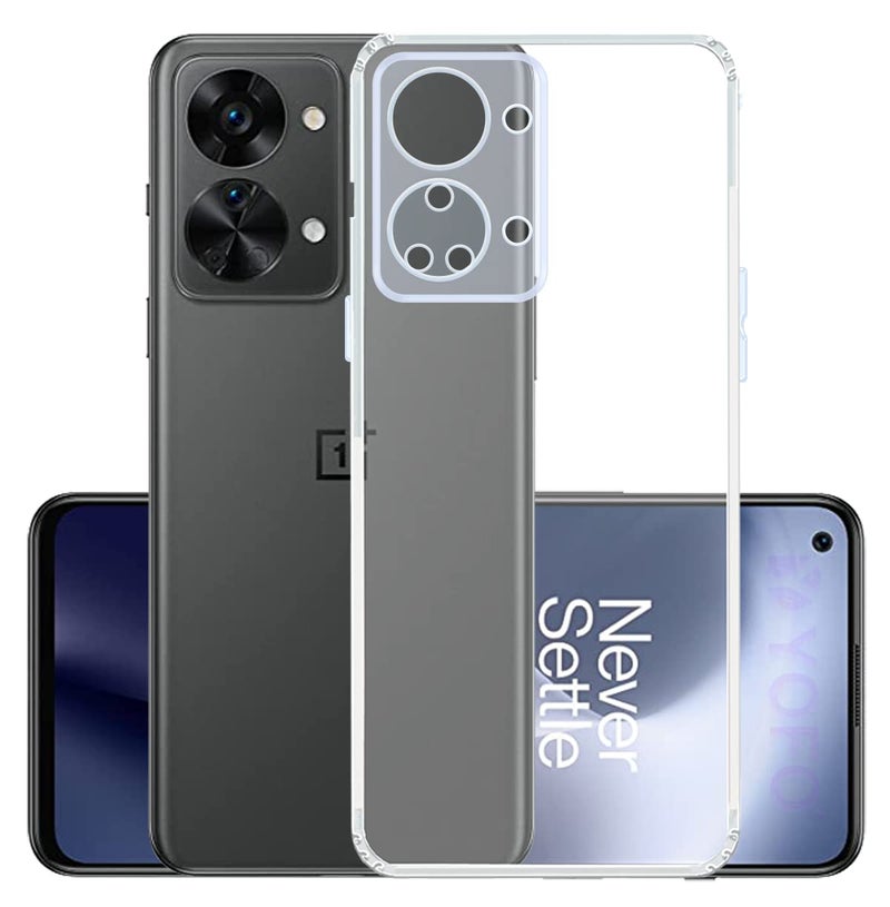 YOFO Back Cover for OnePlus Nord 2T (5G) (Flexible|Silicone|Transparent|Anti Dust Plug|Camera Protection) - Image 1