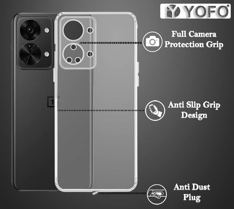 YOFO Back Cover for OnePlus Nord 2T (5G) (Flexible|Silicone|Transparent|Anti Dust Plug|Camera Protection) - Image 3