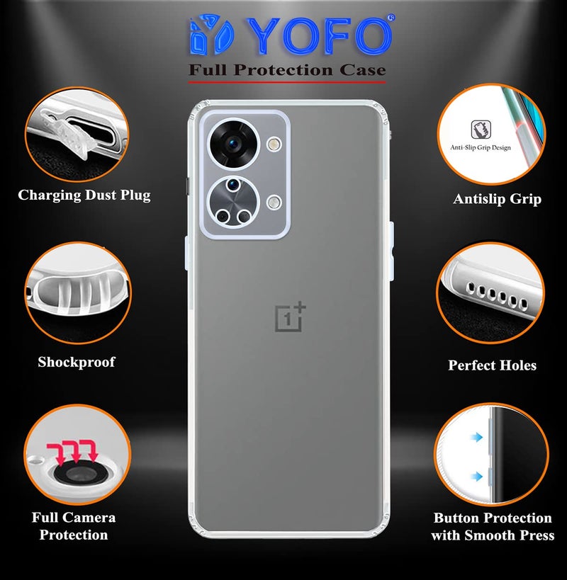 YOFO Back Cover for OnePlus Nord 2T (5G) (Flexible|Silicone|Transparent|Anti Dust Plug|Camera Protection) - Image 2