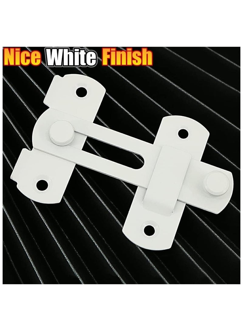 Stainless Steel Flip Latch Gate Latches Bar Latch Safety Door Lock, Hasp Lock Sliding for Window Cabinet Room Accessorries,Brushed Finish（WHITE*2） - Image 3