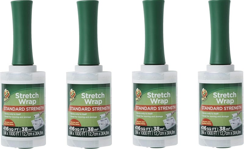 Duck لفة غلاف مطاطي من العلامة التجارية، شفاف، 5 بوصات × 1000 قدم، 285849، مجموعة من 4 - Image 1