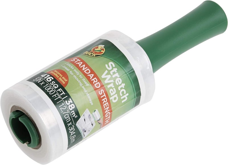 Duck لفة غلاف مطاطي من العلامة التجارية، شفاف، 5 بوصات × 1000 قدم، 285849، مجموعة من 4 - Image 3