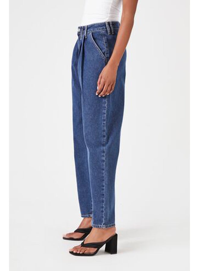 FOREVER 21 Recycled Cotton Pleated Wide-Leg Jeans - Image 2