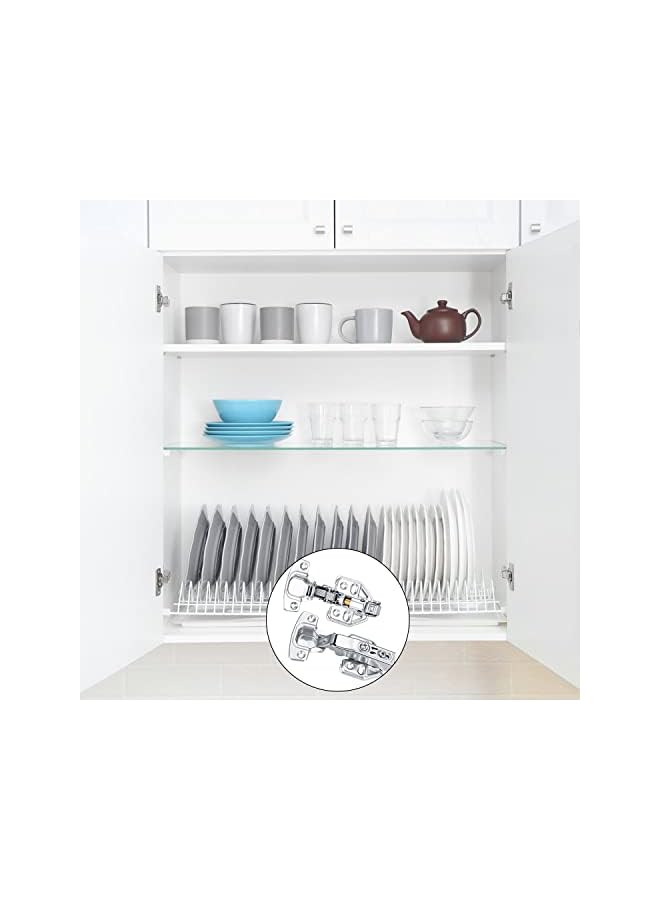S-TOP 4 Pcs Kitchen Units Door Hinges, Soft Close Cupboard Wardrobe Door Hinges, Folding Doors Hinge with Screws, Full Overlay Mute Cabinet Hinges - Image 4